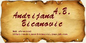 Andrijana Bicanović vizit kartica